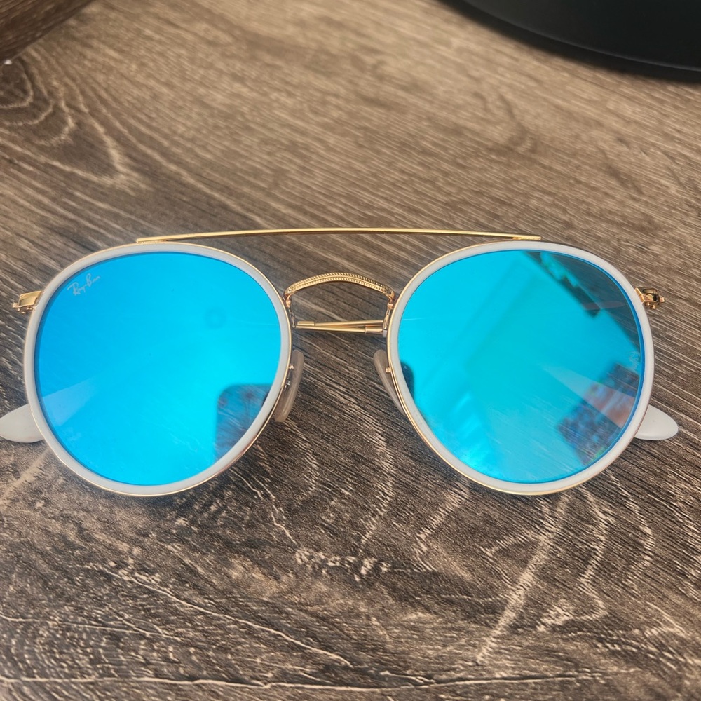 Rayban round white double bridge sunglasses